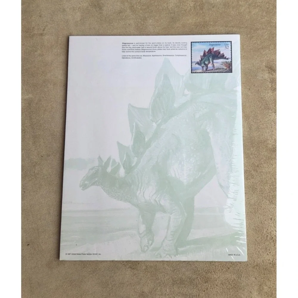 Dinosaur Printer Paper & Stationary, T-Rex, Stegosaurus, Etc., Factory Sealed